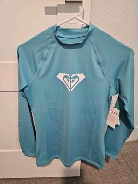 Roxy Womens Small Whole Hearted Long Sleeve Rash Guard Top UPF 50+